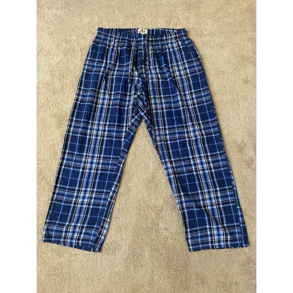 Woolrich Men’s Flannel Pajama Pants Loungewear Blue Tartan Plaid Men’s Size L